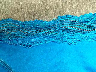 Cumshot on Blue Panties Used by My Friend in USA