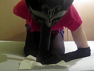 Femboy Plays With Dildo In Stockings