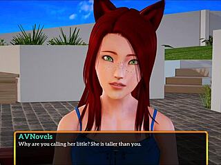 My new family plays a game with redhead and small tits