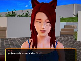 My new family plays a game with redhead and small tits