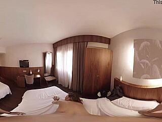 vr porn, brunette with big tits gets fucked by monster cock in hotel room pov