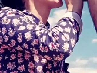 After I licked his cock, he sprayed cum on my lips