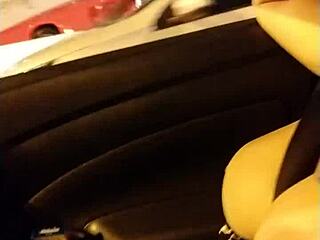 In Sao Paulo traffic, she shows big tits
