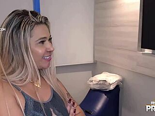 Blonde Babe Almost Arrested By Big Cock Guy