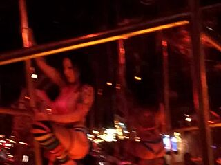 Frankie's Hot Stockings Tease in Retro Strip Scene