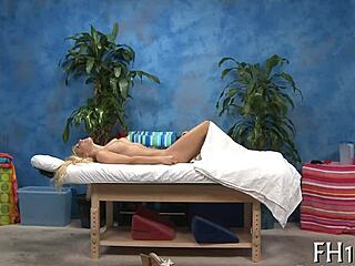 The massage therapist provides a cheerful ending to the session with happy clients