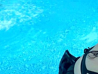 Titty Action In Pool With Cute Beautiful Girl Showing Big Natural Tits