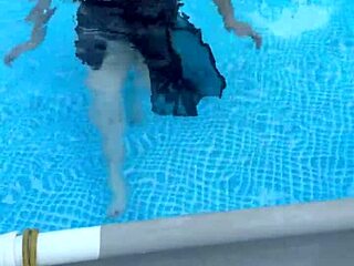 Titty Action In Pool With Cute Beautiful Girl Showing Big Natural Tits