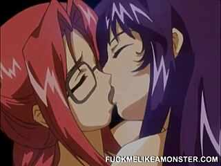 Big titty anime babe enjoys oral and fingering on her pussy