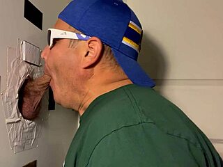 Bald gay gets blown by hung stud
