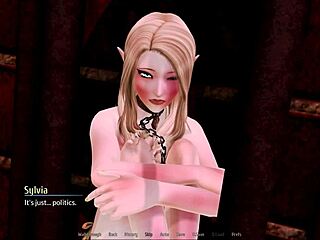 Erotic harem hotel game scene