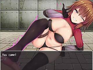 Playful orange-haired lass gives hero a foot massage and kiss in this anime gallery