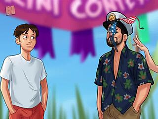 A visual novel-style porn video featuring amateurs