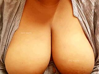 Sexy indian girl shows off her big boobs in casual setting