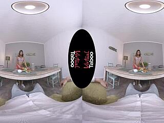 Enjoy a healthy breakfast with virtual taboo elements in this brunette hardcore scene.