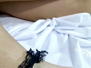 Cosplayer teases with feet before deep penetration