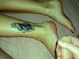 Stepson’s solo performance with foot fetish stepmother