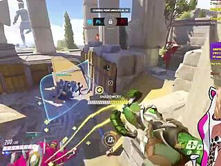 Vtuber Lewdneko’s naughty playtime in Overwatch with a spanking treat