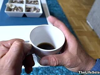 coco demal gives a blonde babe a pov blowjob before hardcore fucking with glasses on