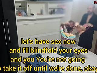 Blindfolded Wife Prank Turns Into Threesome With Hidden Friend!