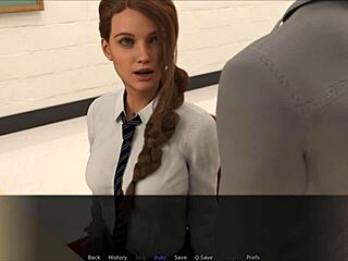 Nudist school play part 11, inspecting big tits and shaved pussy