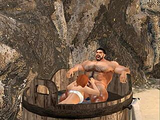 handsome hunk cam heyward enjoys spa retreat oral treat