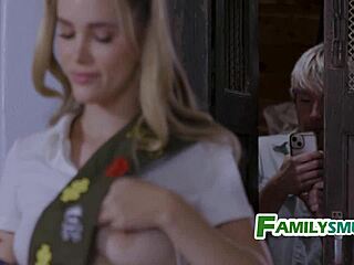 Stepdaughter and stepsis show off their skills in a family video
