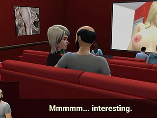 Shy wife shares intimate moments at porn cinema