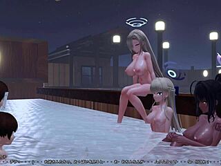 Just chilling with MMD-Blue Archive crew, Asuna, Karin, and Toki in wild group scenes.