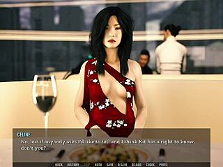 Footjob under the table at restaurant in steamy 3D hentai game scene. Tales from Unending Void 15 unfolds!
