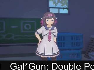 Intriguing Double Peace In Gal Gun Anime Episode 4-1