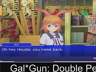 Intriguing Double Peace In Gal Gun Anime Episode 4-1