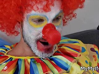 Horny housewife rides clowns hard cock blowjob hardcore brunette riding reality babe