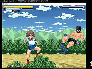 Fisting with big tits in anime game