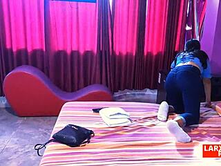 Young Peruvian Regina gets a steamy massage session
