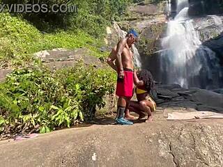 me and friend took hot black girl to waterfall, gave her dick 😈