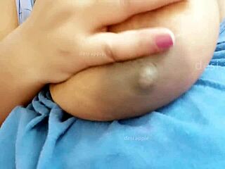 Asian milf with big boobs teases