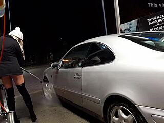 car wash in public outdoor setting