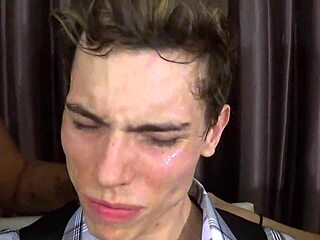 Facelicking male snack in vore fetish, tongue and saliva dominating