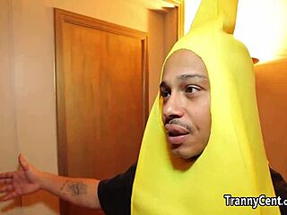 Shemale Tgirl Fucks Guys on Halloween