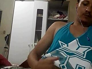 Solo boy's sensual scene with lots of cum