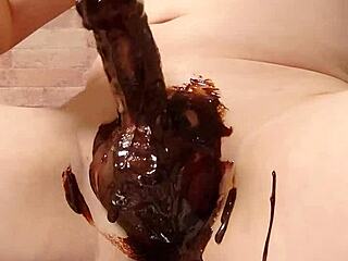 Japanese gay cooking chocolate banana