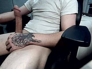 Big cumshot in solo masturbation session