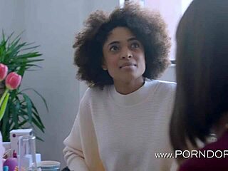 Nice black girl in emotional lesbian scene with toys 😍