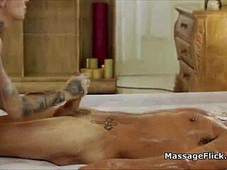 Inked masseuse rides clients cocks hard