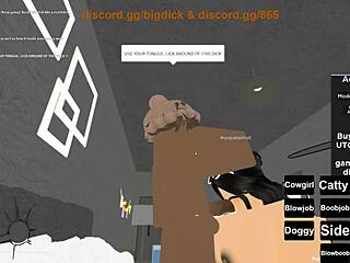 Beautiful woman enjoys deepthroat and boobjob in Roblox porn