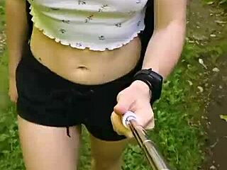 Anna Mole Walks Erotically In Nature Shorts!