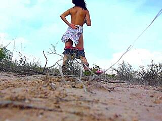Making love in the desert with a hot Mexican woman