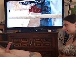 Teen girlfriend sucks friend's cock in panties to pay rent