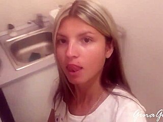 im cookin russian borscht with blonde teen in kitchen